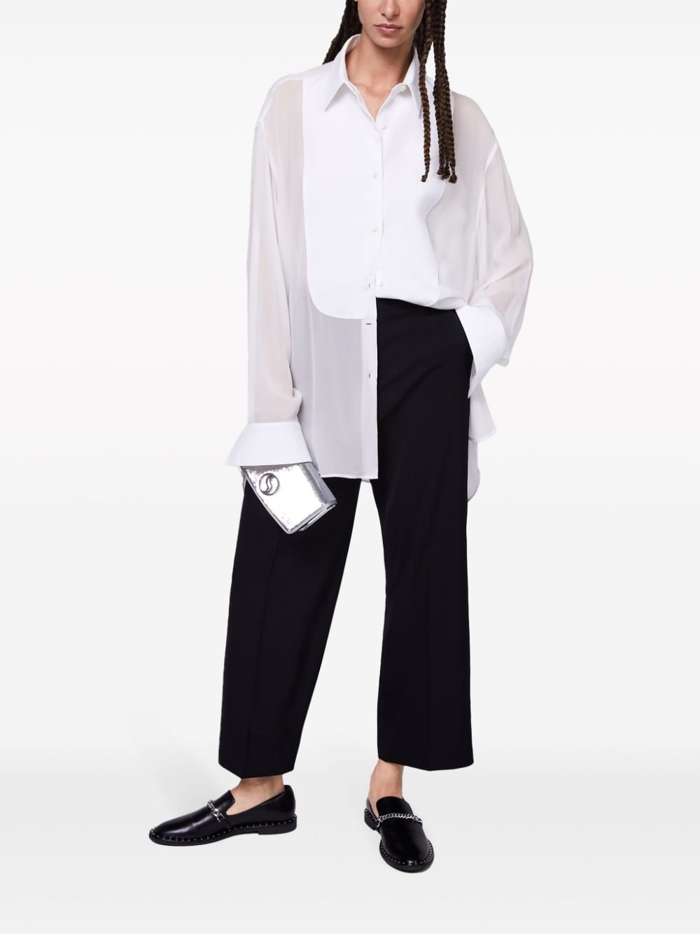 wide-leg wool trousers - 2