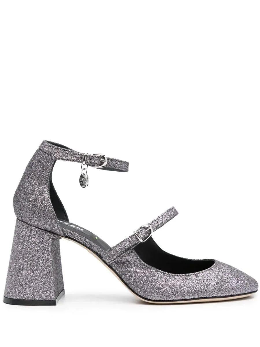 Msgm Logo-Charm 90Mm Glitter Pumps - 1