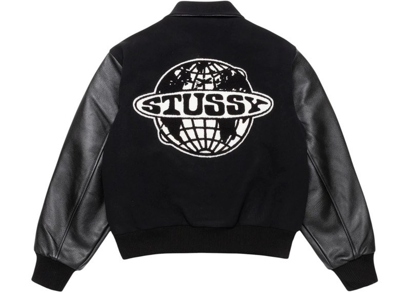 Stüssy Stussy Globe Varsity Jacket Jacket Black outlook