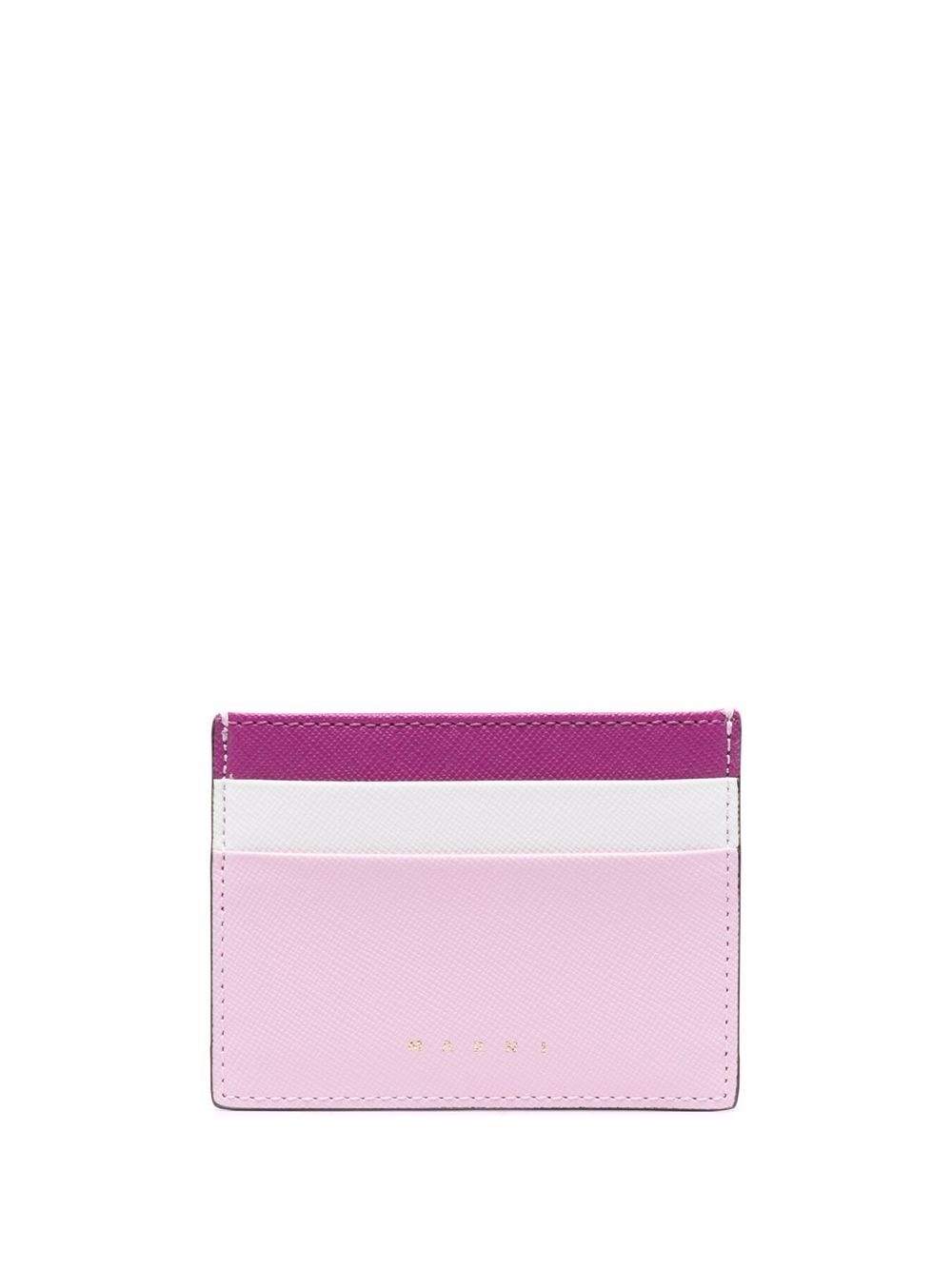 colour-block logo cardholder - 1