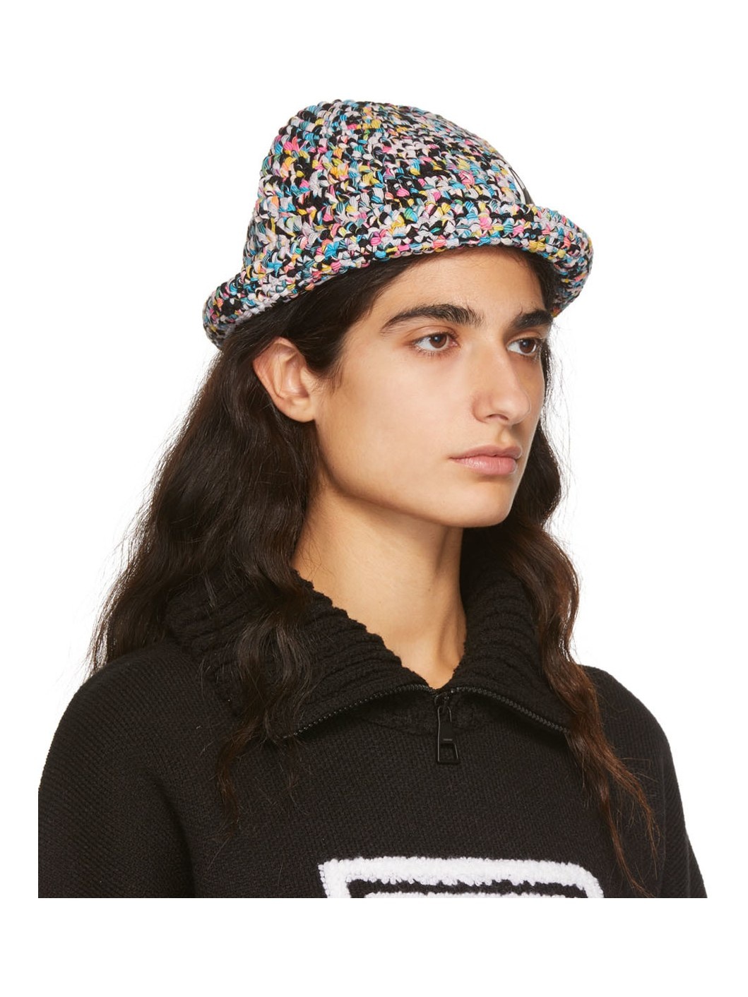 Multicolor Crochet Logo Bucket Hat - 2