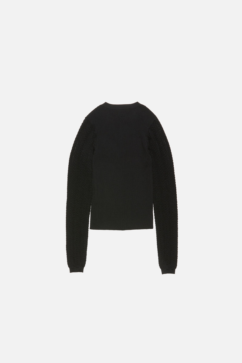 Wool ribbed cardigan - Black 6
