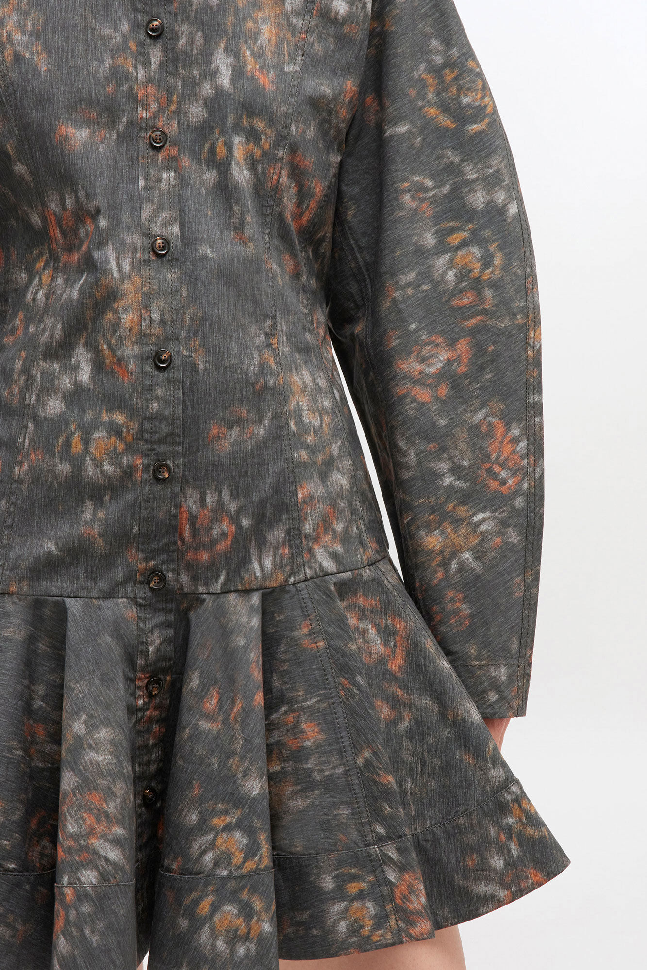 BLACK FLORAL SHIRT DRESS - 4