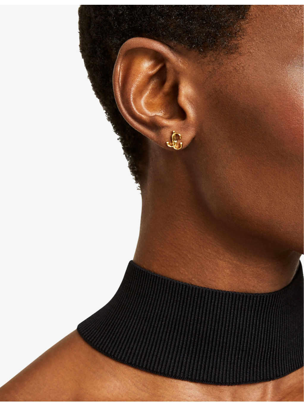 JC logo-embellished gold-toned brass stud earrings - 2