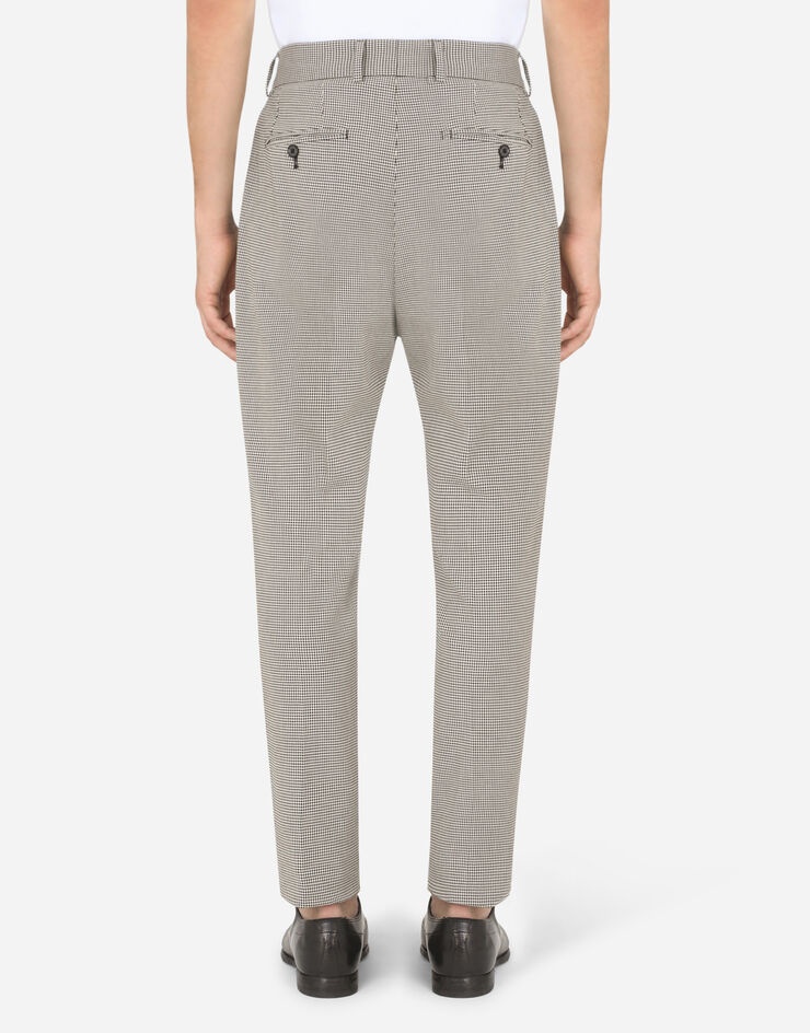 Cotton houndstooth pants with darts - 2