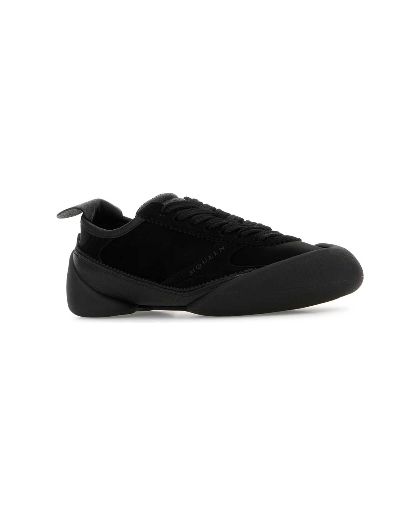 Black Canvas And Suede Sneakers - 2