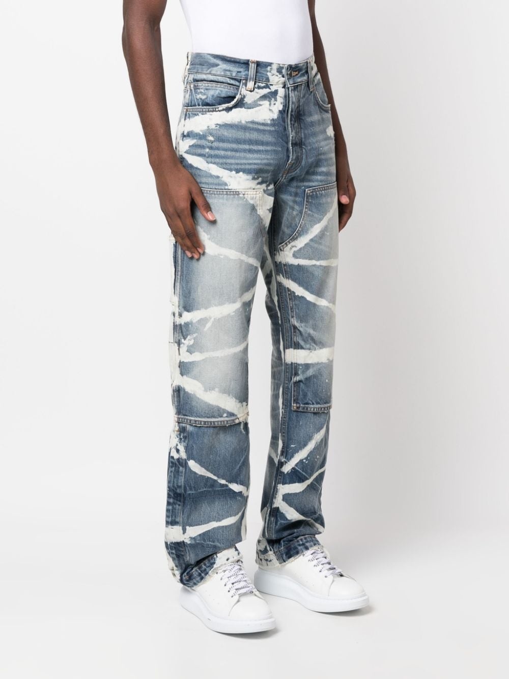 bleached straight-leg jeans - 3