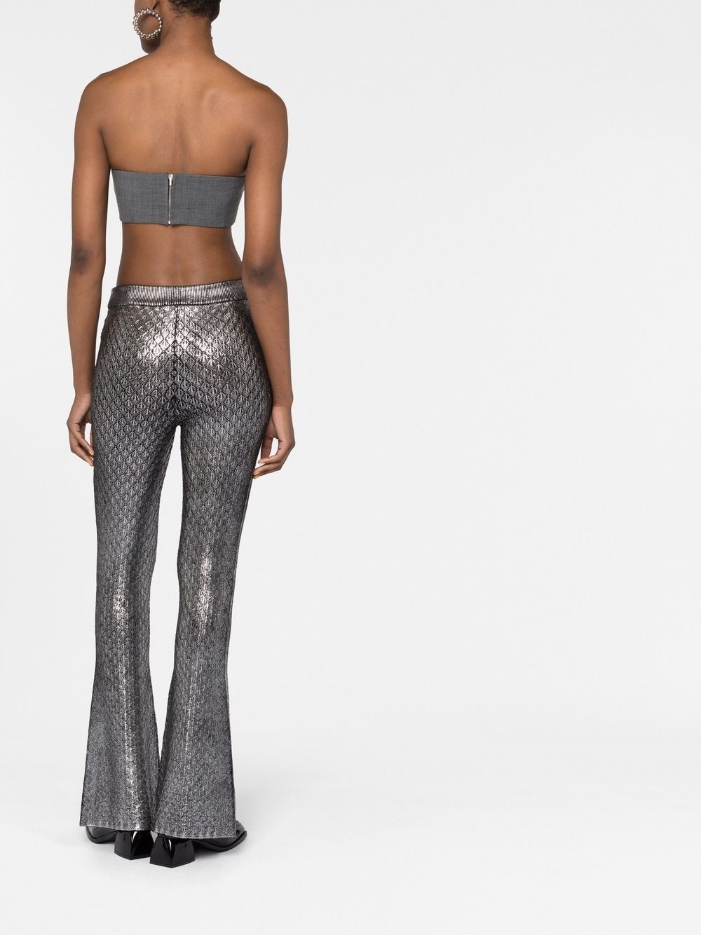 high waist flared trousers - 4