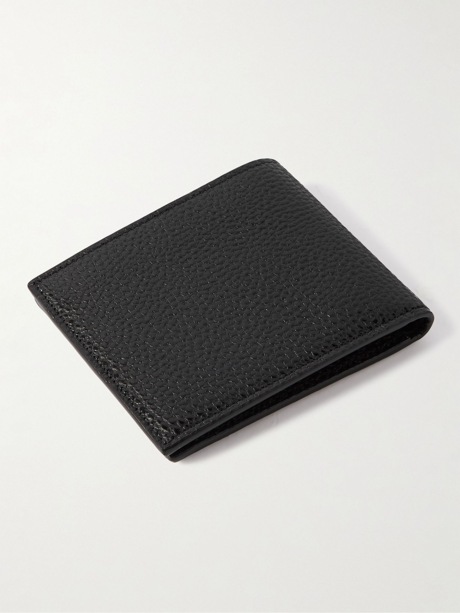 Tiny Cassandre Logo-Appliquéd Full-Grain Leather Billfold Wallet Black - 2