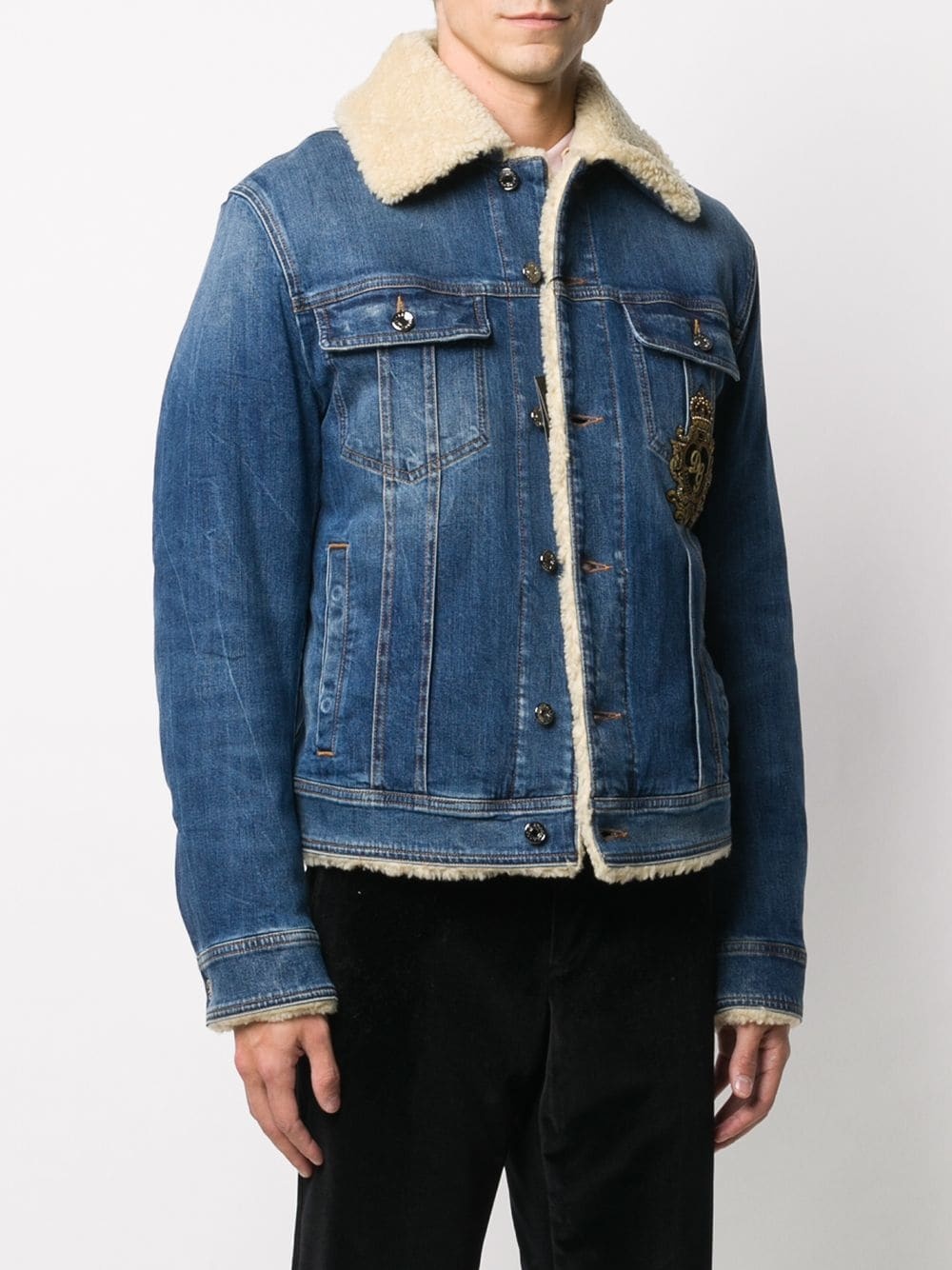 DG King shearling-lined denim jacket - 3