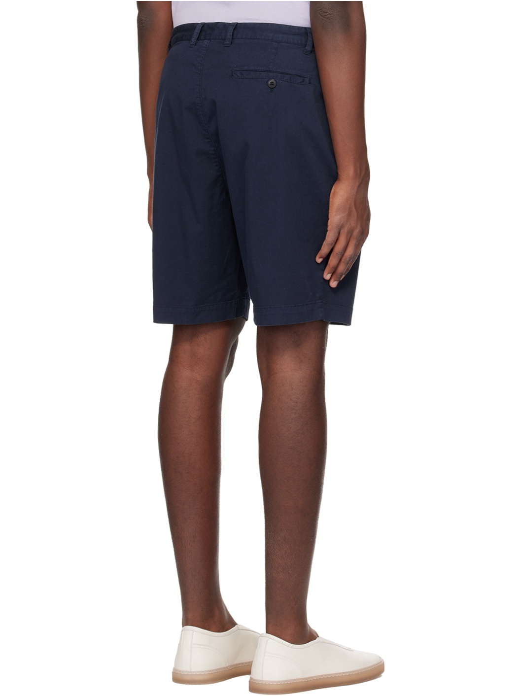 Navy Pleated Shorts - 3
