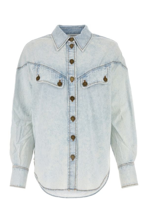 Zimmermann Woman Denim Halliday Shirt - 1