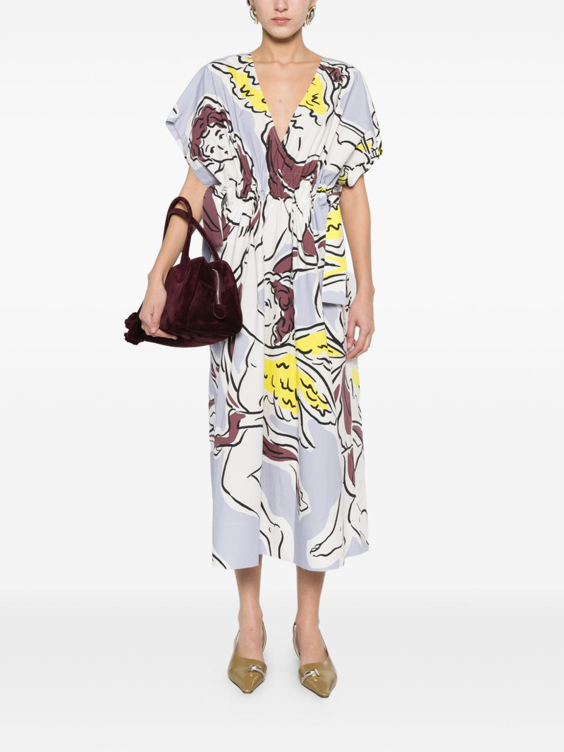 TORY BURCH V-neck graphic midi dress outlook