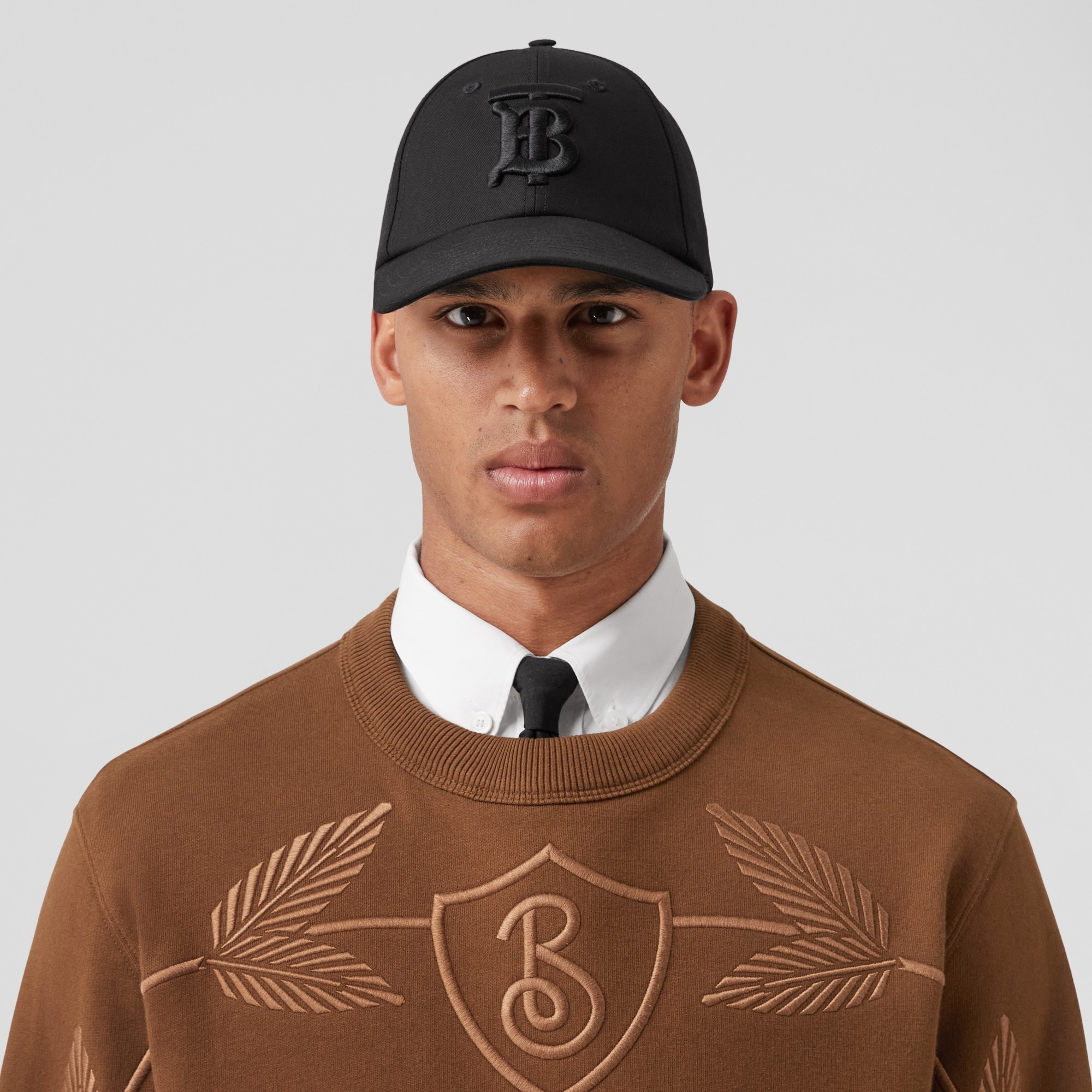 Embroidered Oak Leaf Crest Cotton Sweatshirt - 2