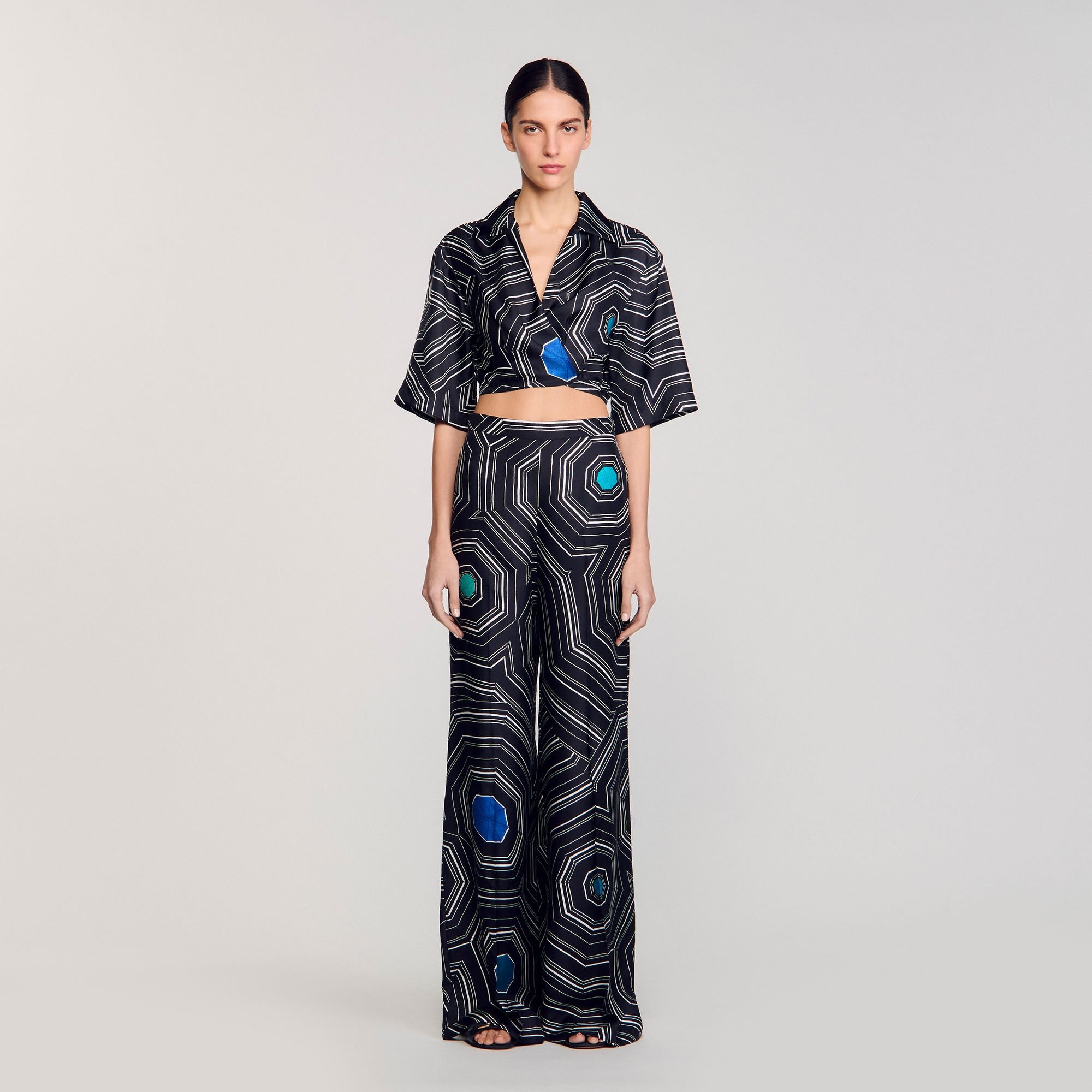 SPIRAL-MOTIF SILK SHIRT - 2