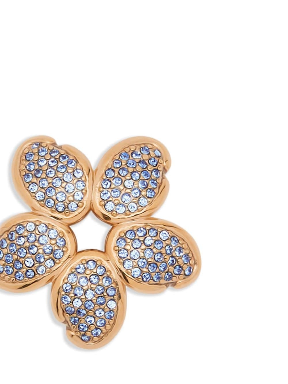 crystal O flower earrings - 2