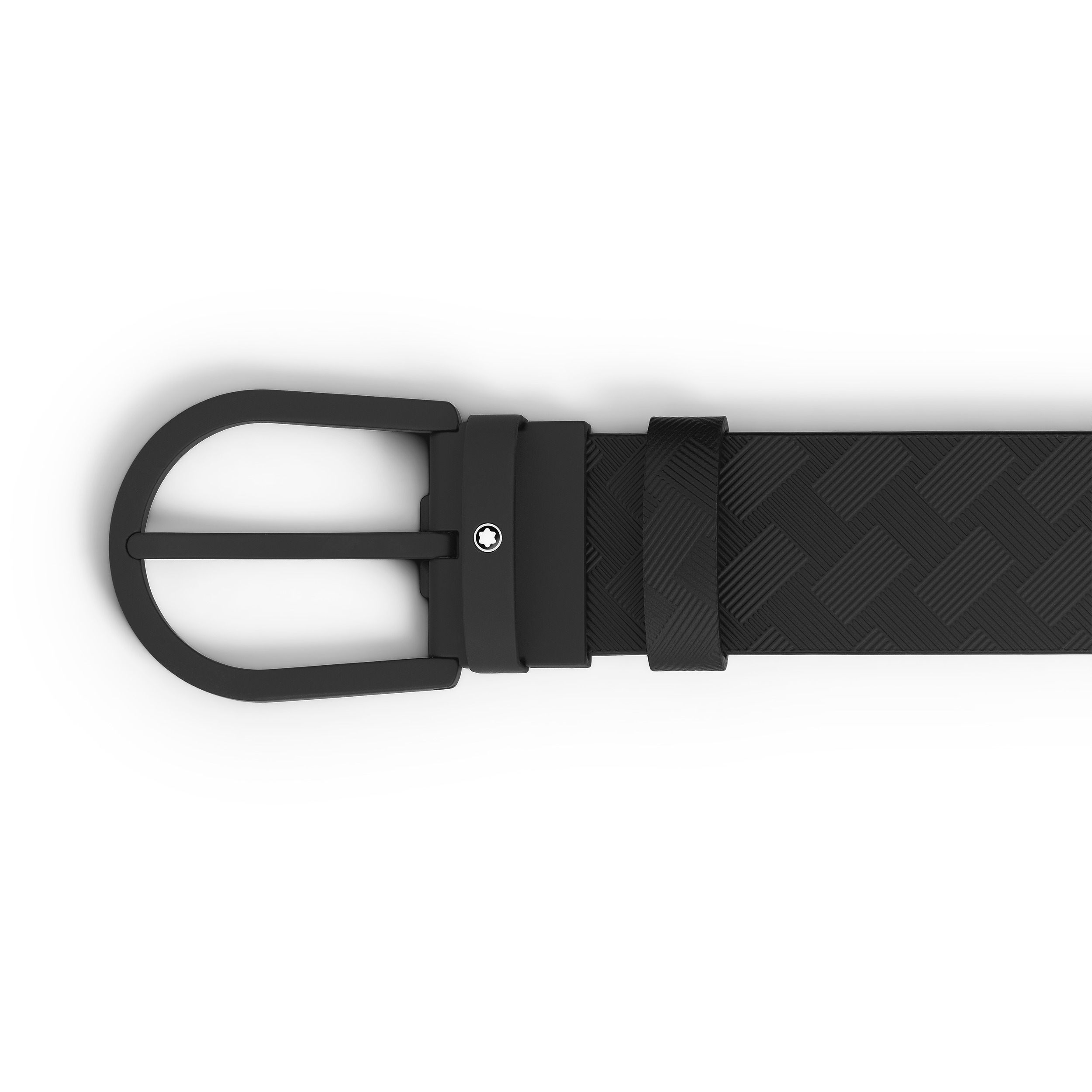 Horseshoe buckle black 35mm leather belt - 3