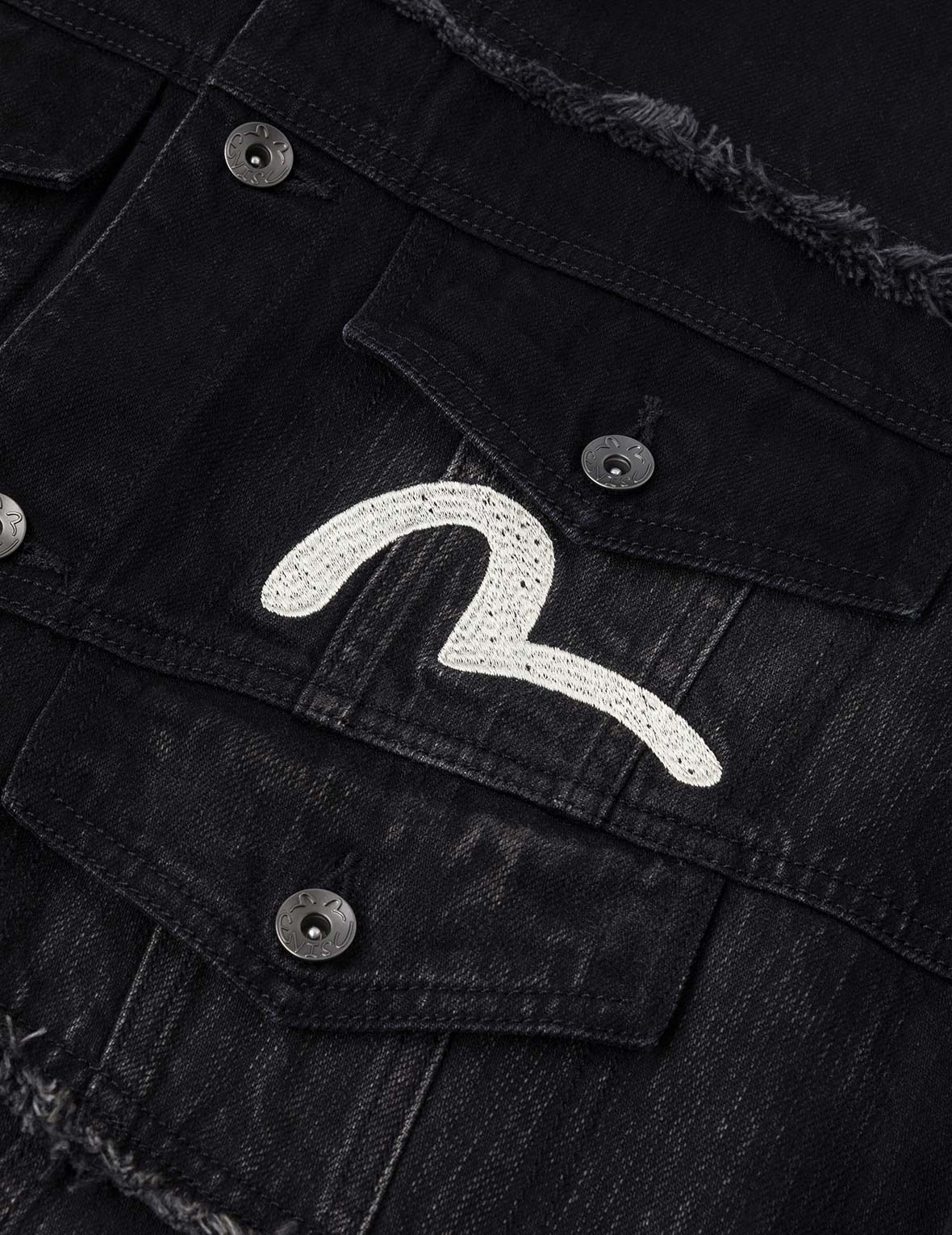 Multi-Pocket Relax Fit Washed Denim Jacket - 7