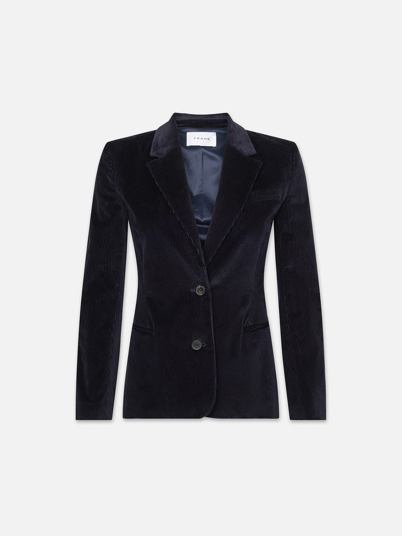 The Corduroy Femme Blazer in Navy 1