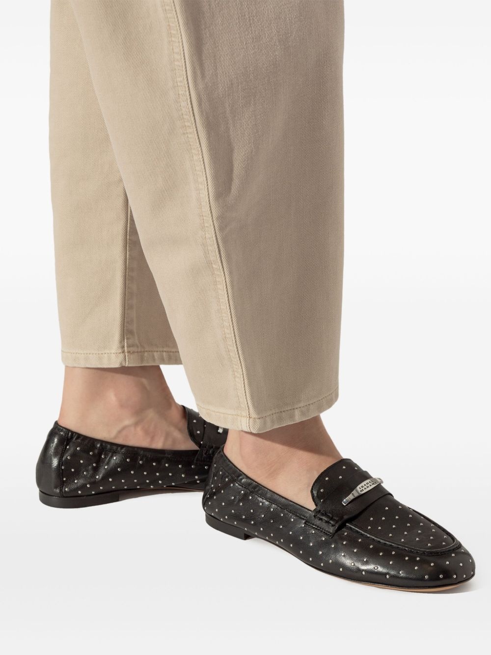 studded leather loafers - 6