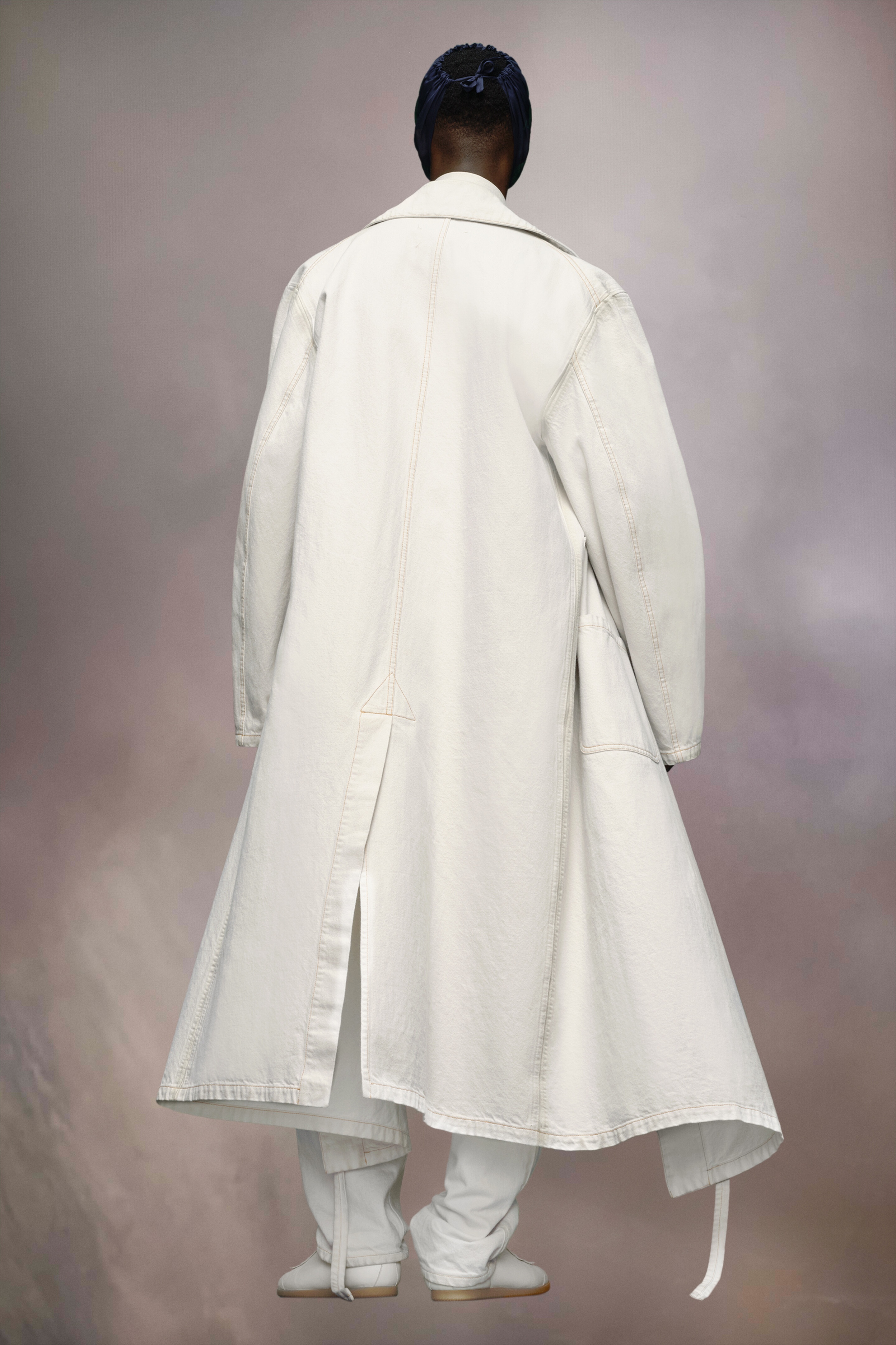 Chalk selvedge denim long jacket - 5