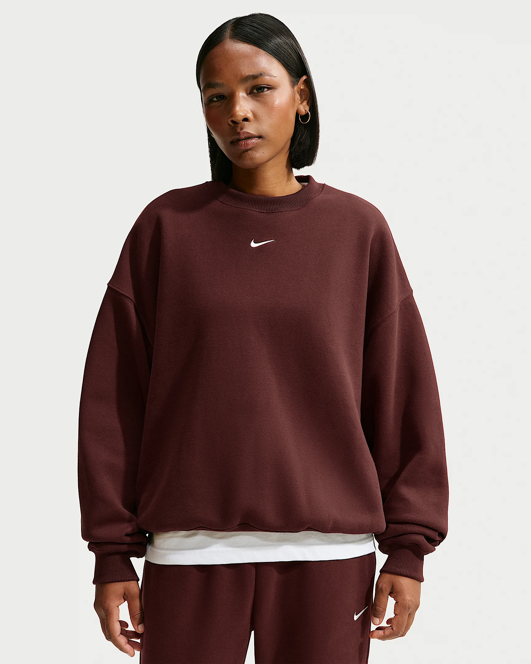Nike Studio Fleece Medium Weight Women's Oversized Crew-Neck Sweatshirt - 1