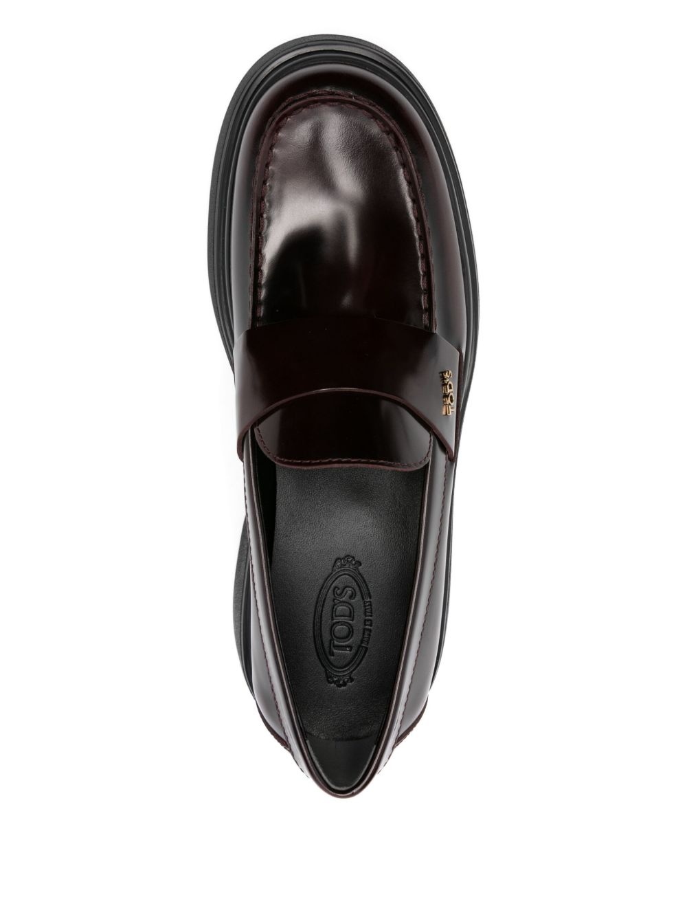 leather platform loafers - 4
