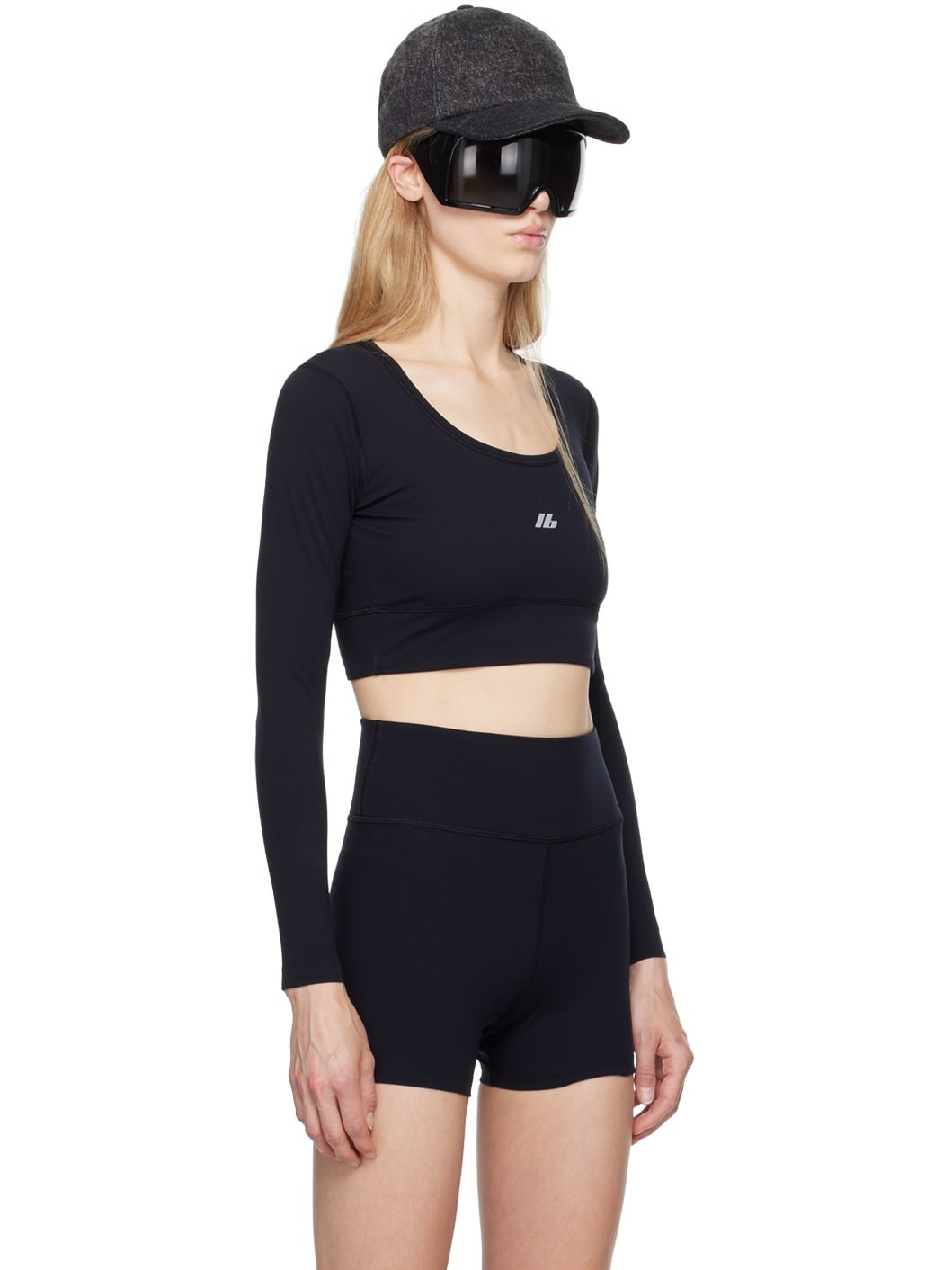 Black Long Sleeve Sports Top - 2