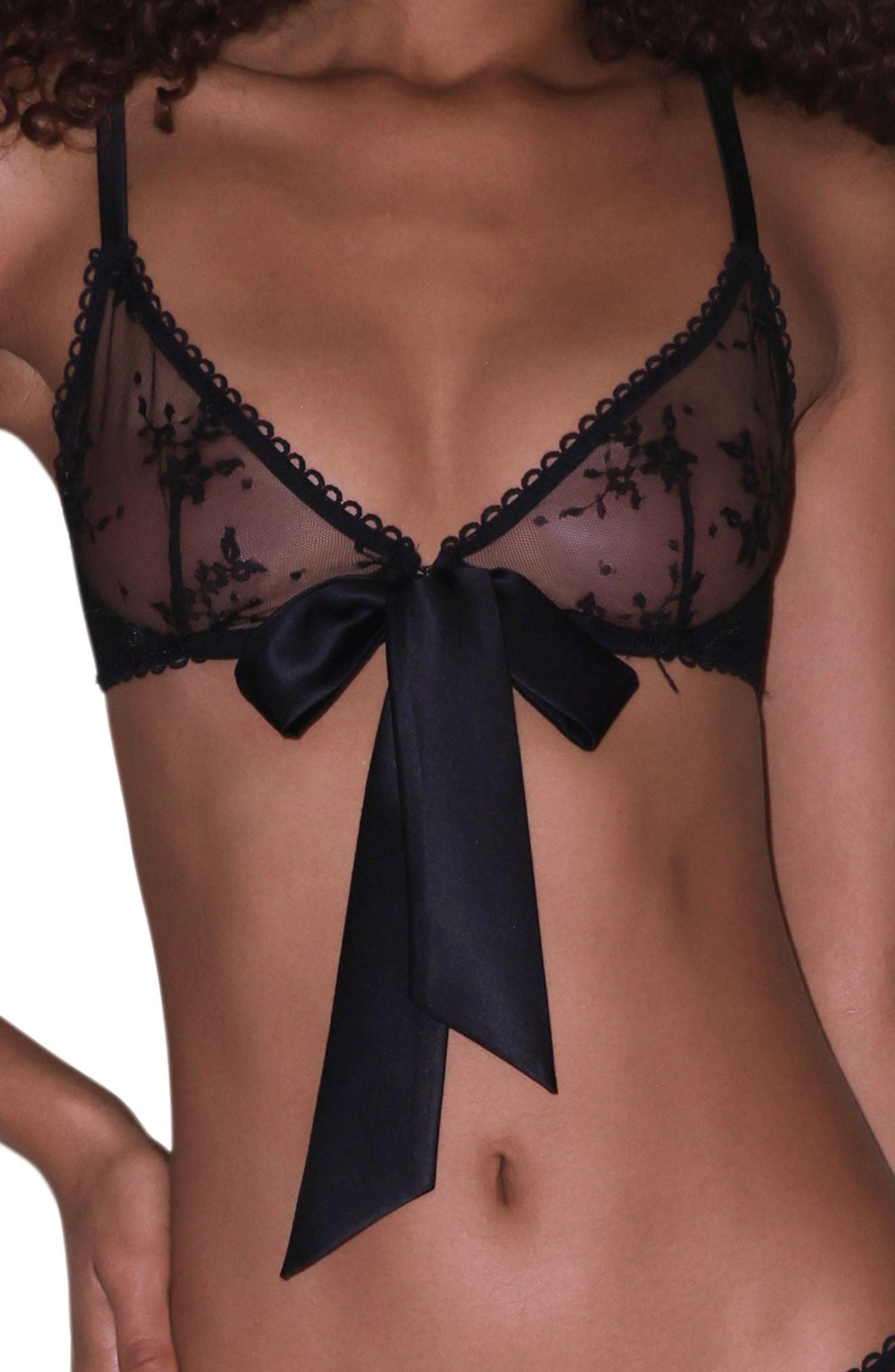 Fleur Du Mal Untie Me Underwire Demi Bra in Black at Nordstrom - 1
