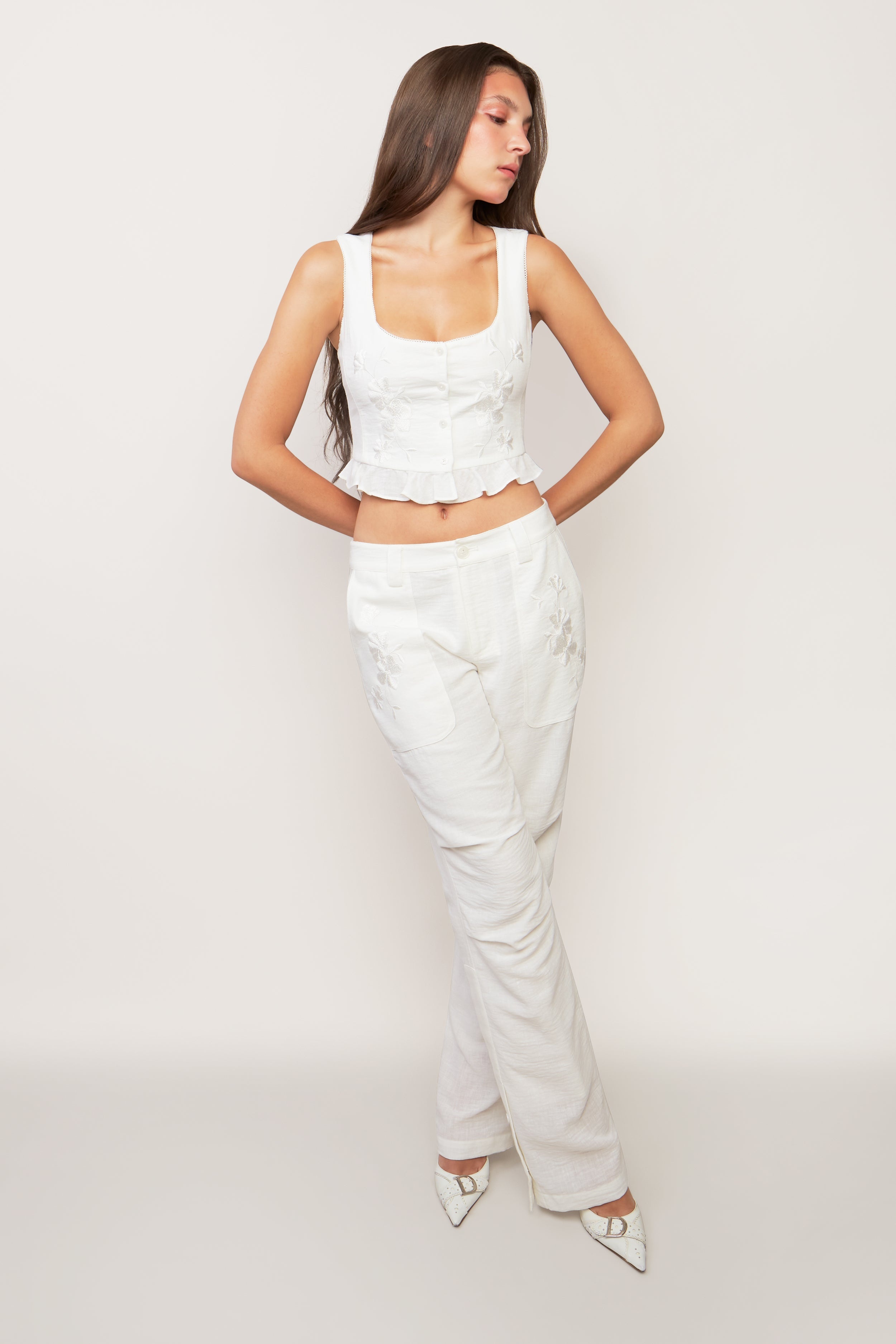 EMBROIDERED CARGO PANT - 2
