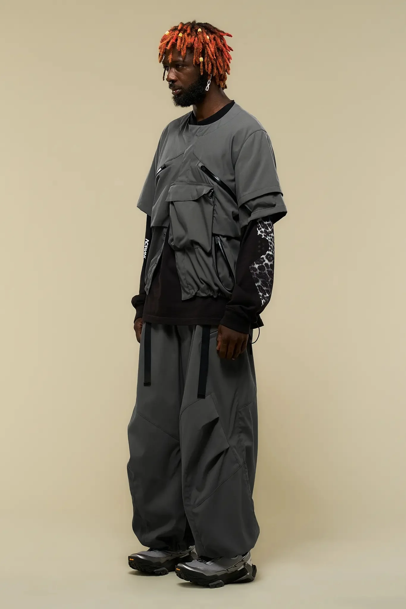 V1A-M Nylon Stretch Interops Vest Gray - 1