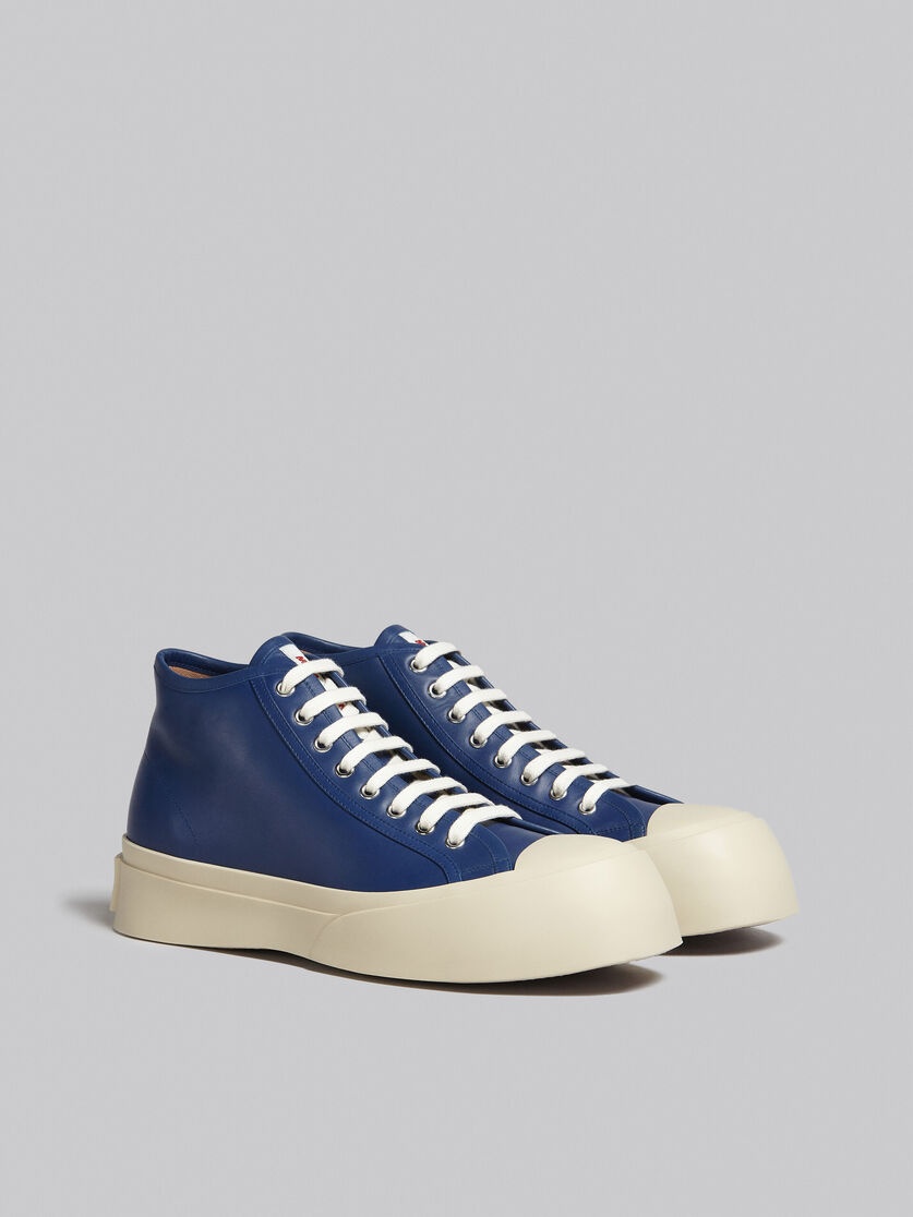 BLUE NAPPA LEATHER PABLO HIGH-TOP SNEAKER - 2