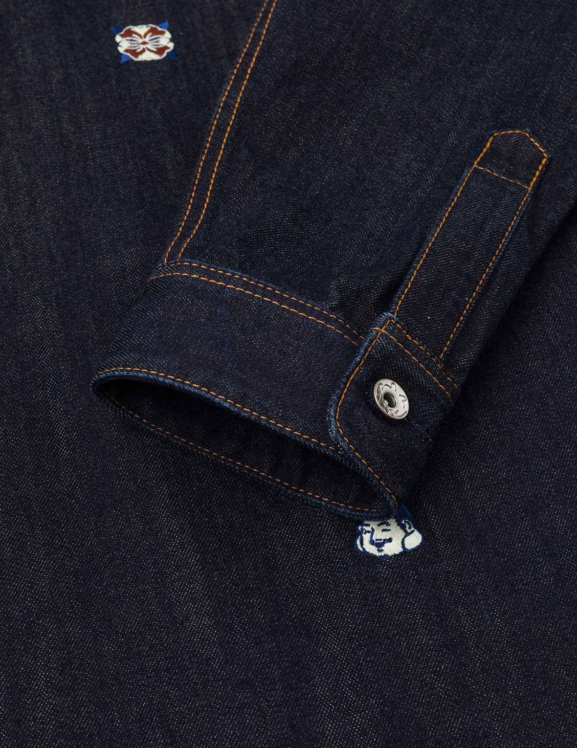 Allover Embroidery Regular Fit Denim Shirt Jacket - 12
