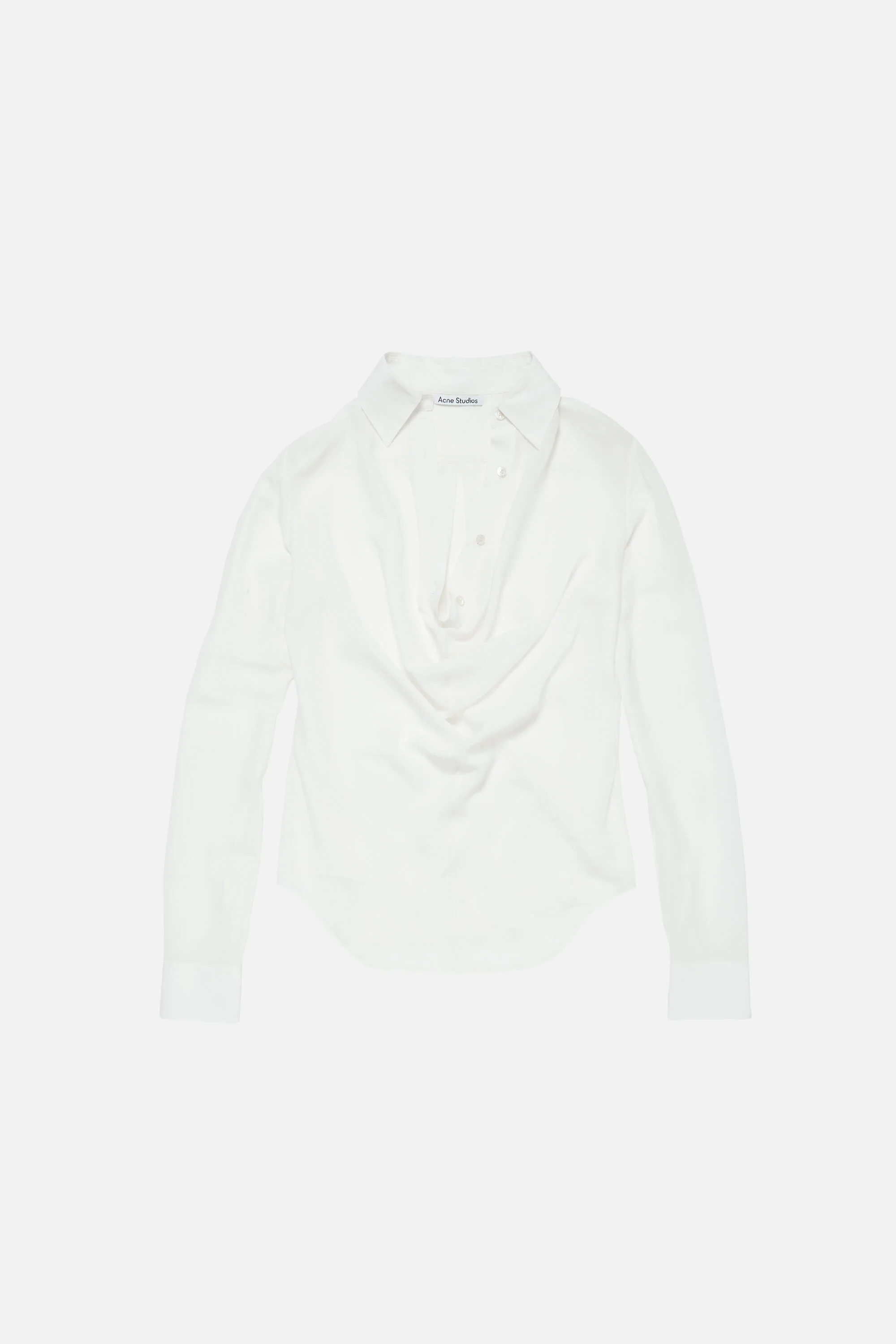 Silk cowl‑neck blouse - White - 1