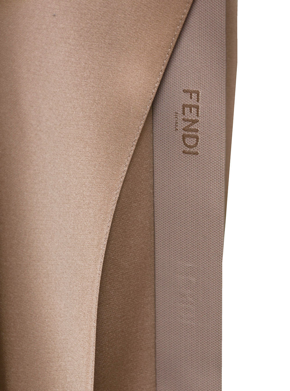 Fendi Women Long Beige Wrap Dress With Branded Ribbon In Silk Woman - 3
