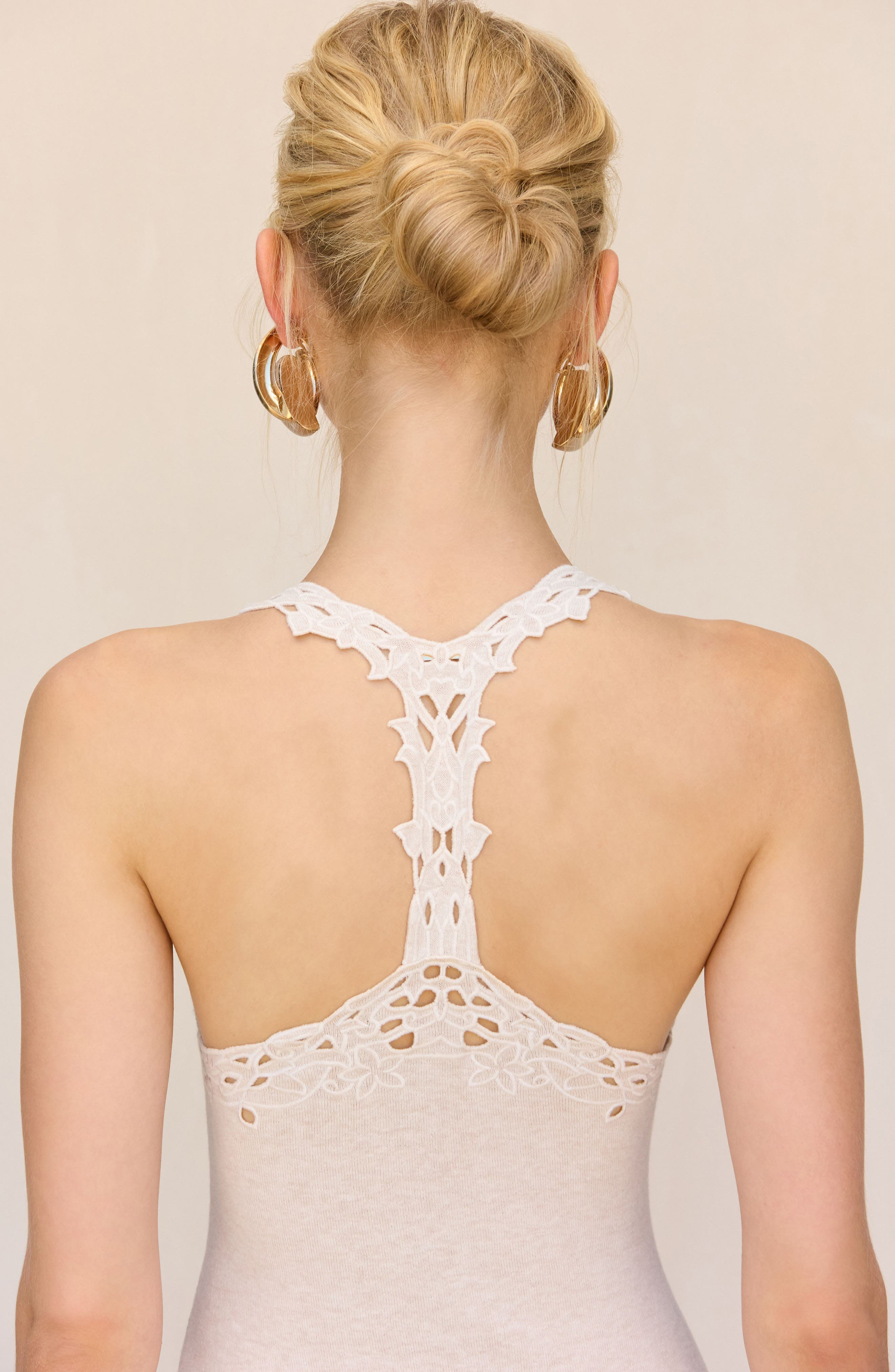 Cult Gaia Matisse Lace Accent Knit Halter Minidress in Cloud at Nordstrom - 5