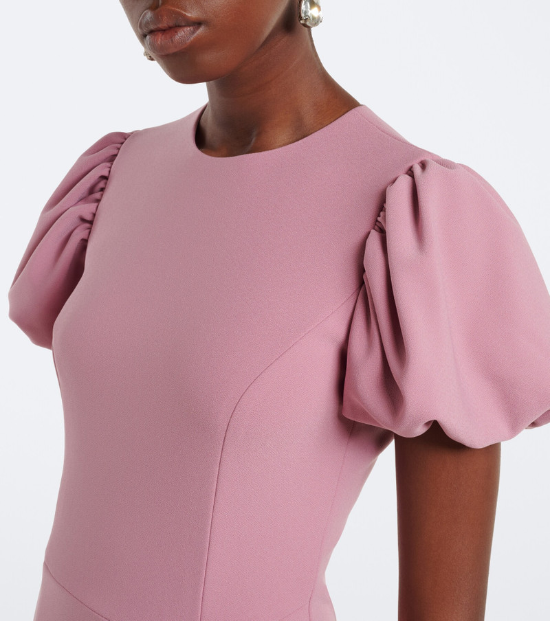 Floral-appliqué crêpe midi dress 3