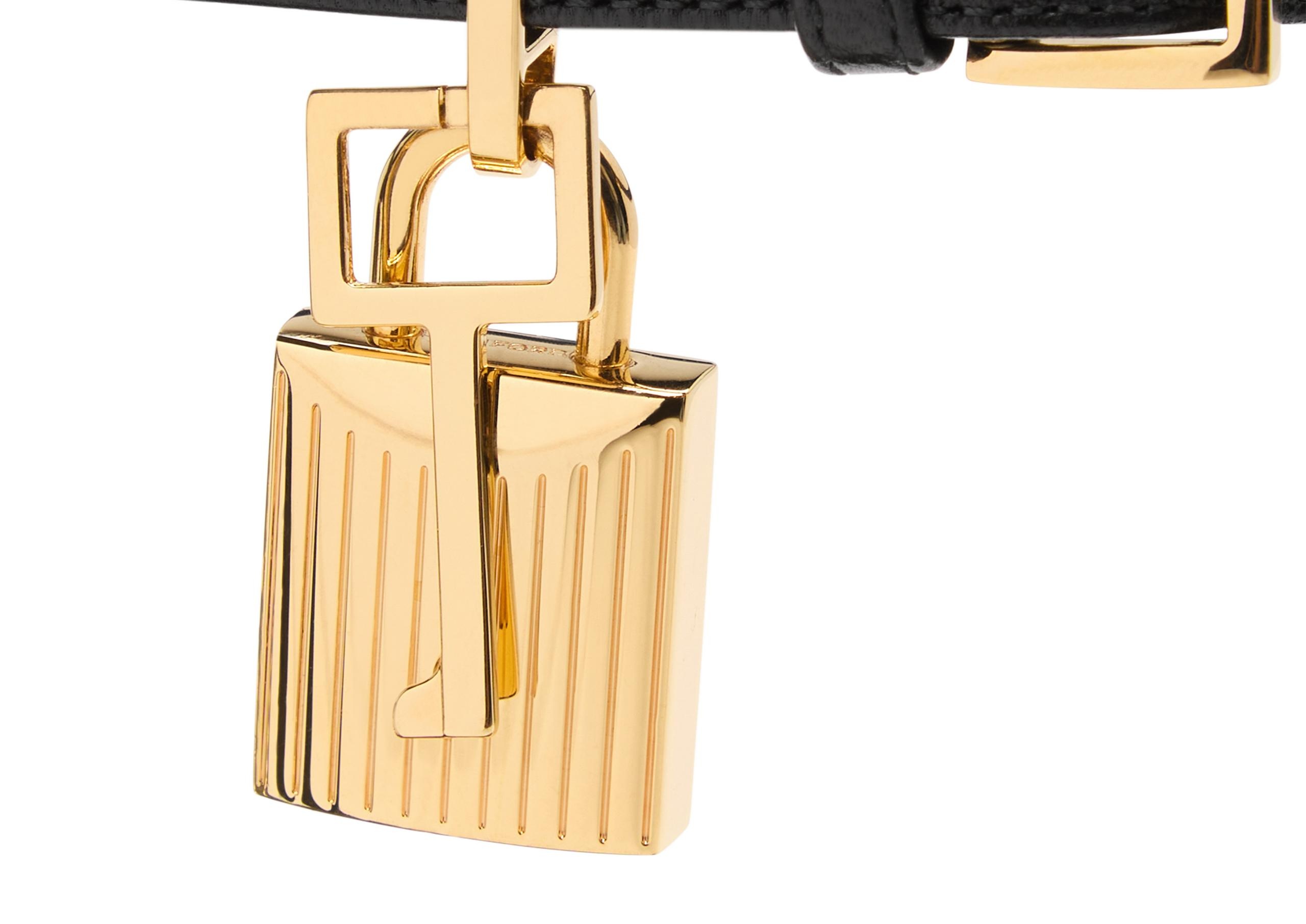 SHINY LEATHER PADLOCK POINTY NAKED SANDAL - 5