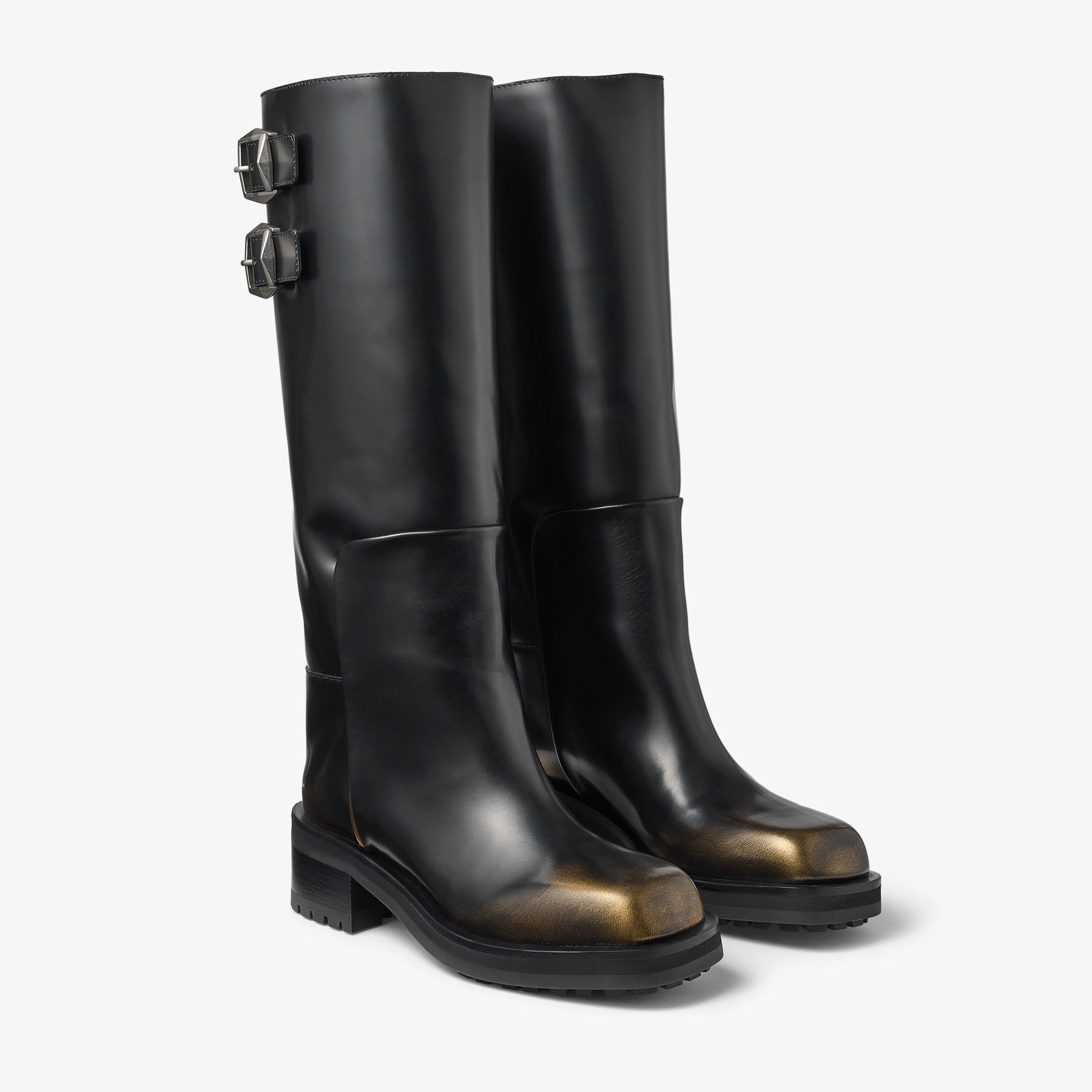 Brooklyn Knee Boot 50
Black Brushed Leather Knee-High Boots - 3
