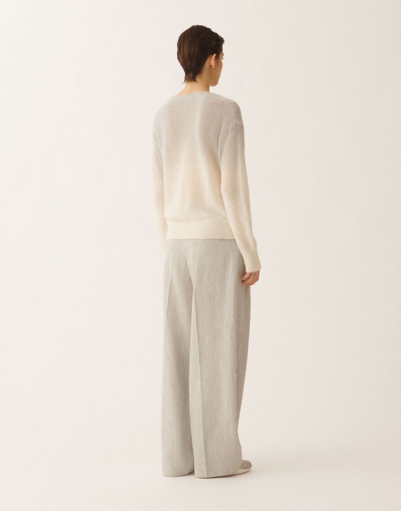 Mohair sweater with ombré sequins, raffia 4