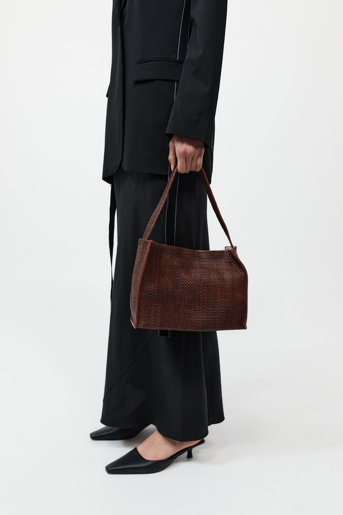 PRE-ORDER: Woven Minimal Mini Tote - Antique Tan - 4