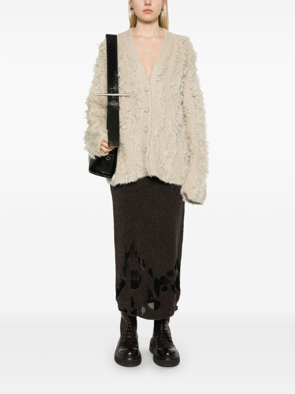 frayed cardigan - 2