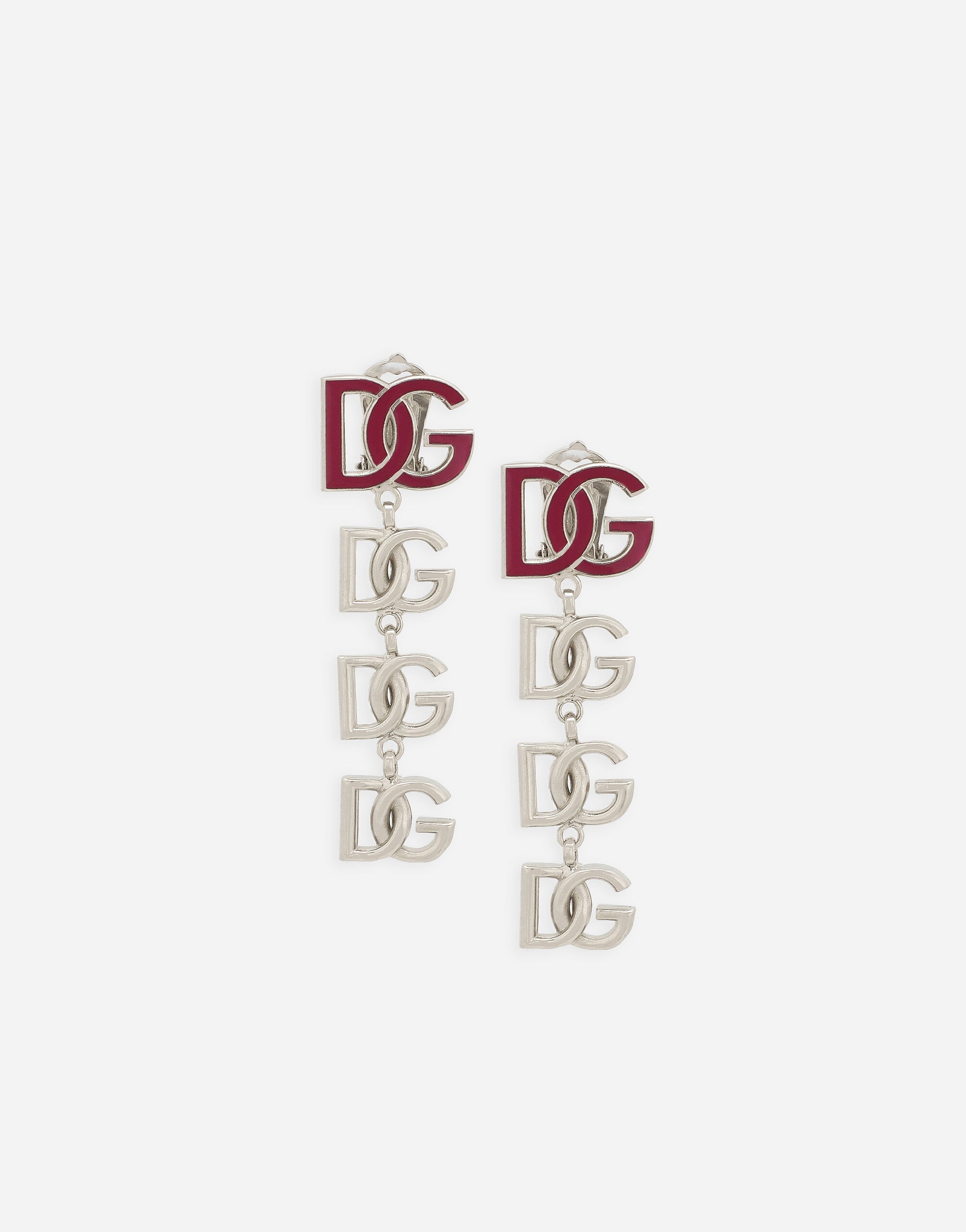 Long earrings with two-tone DG multi-logo - 1