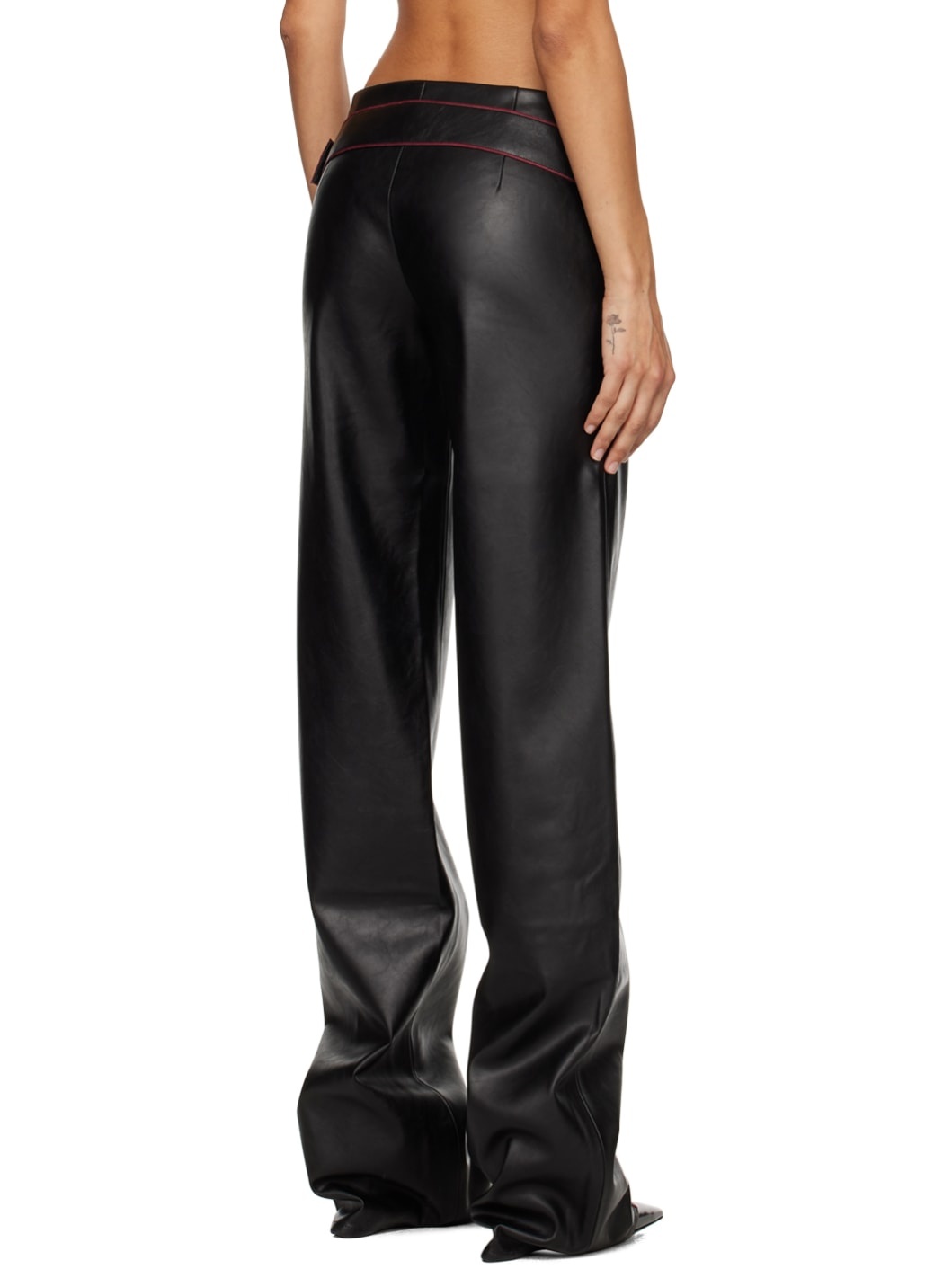 Black Etica Faux-Leather Trousers - 3