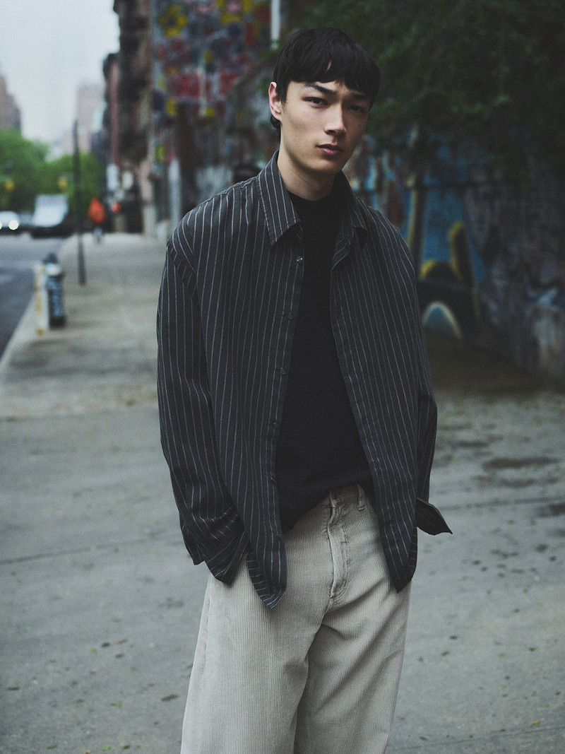 AGOLDE AUREL SHIRT IN BANKS STRIPE outlook
