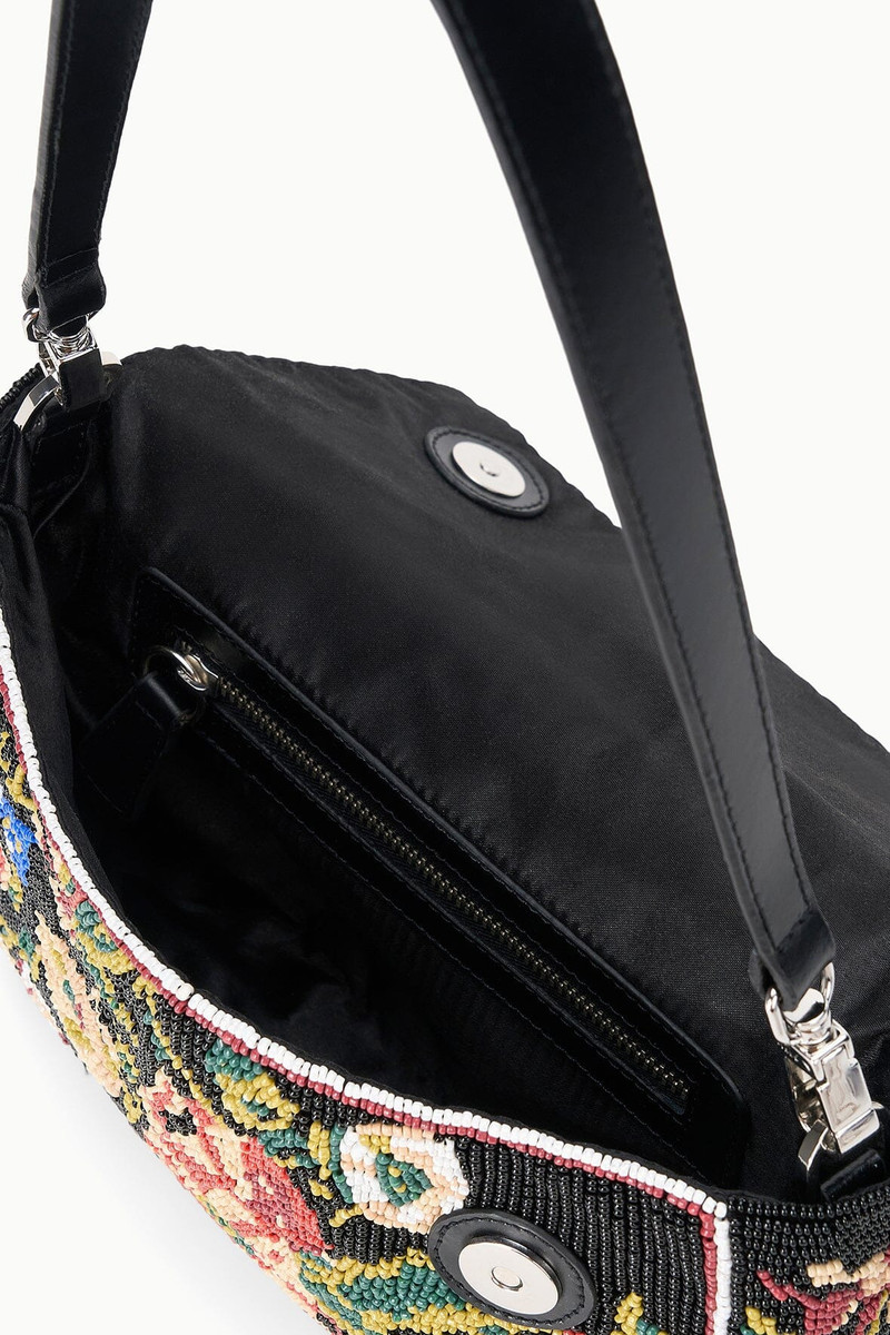 STAUD TIMMY CONVERTIBLE SHOULDER BAG BLACK FLORAL 7