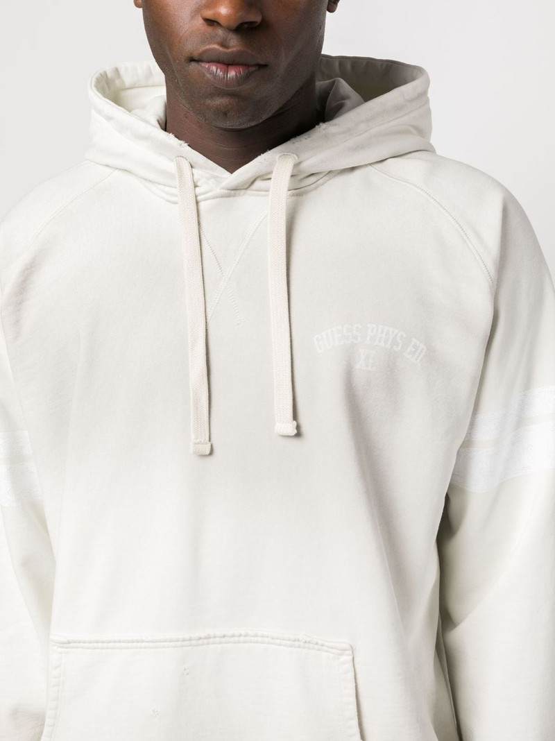 slogan-print striped hoodie 5