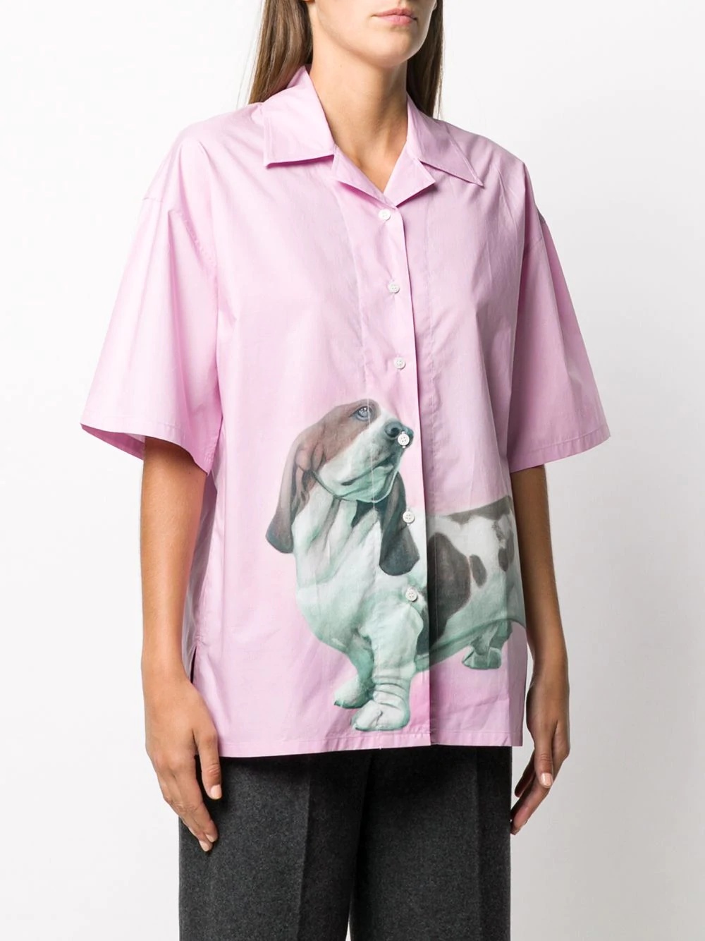 oversized dog print shirt - 3