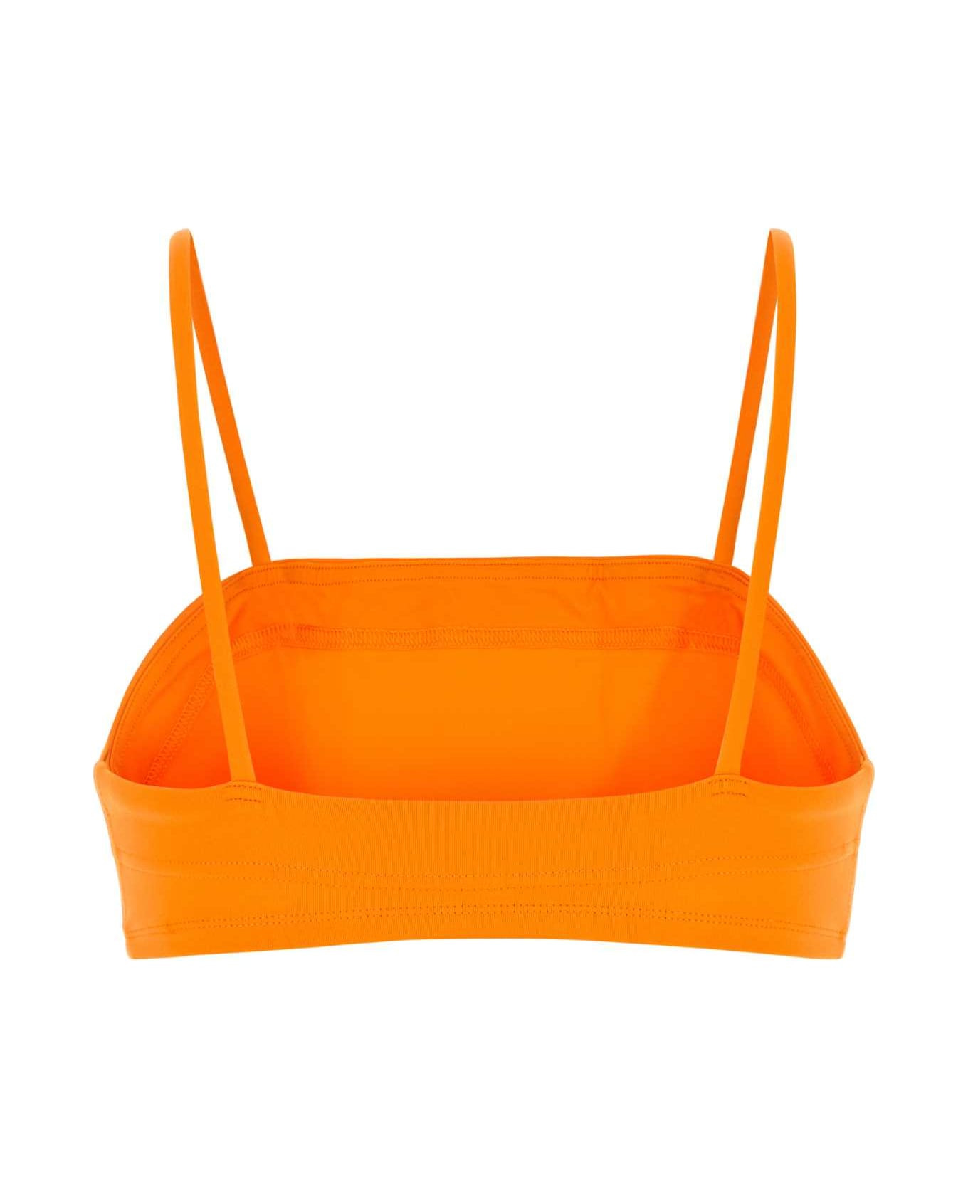 Orange Stretch Nylon Azur Bikini Top - 2