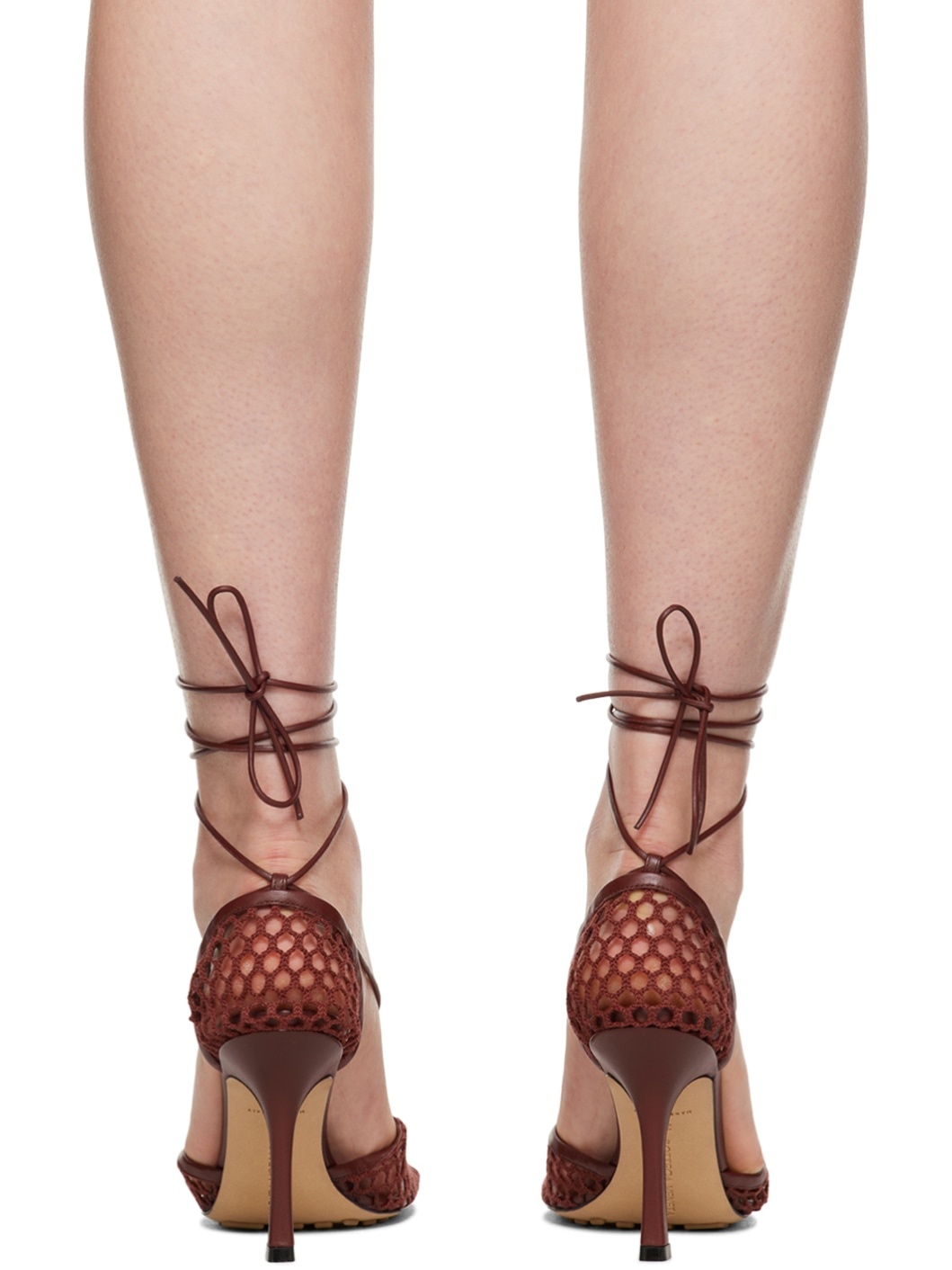 Burgundy Stretch Web Heels - 2